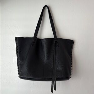 Rebecca Minkoff Pebble Leather Black Studded Tote Bag + Dust Bag
